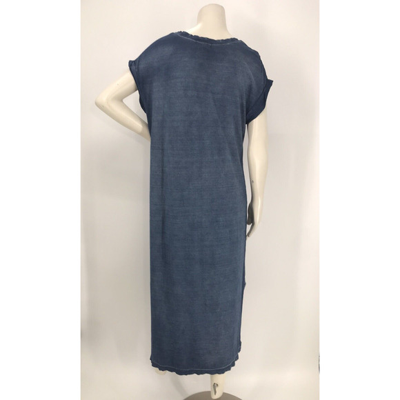 Cloth & Stone Blue Short Sleeve Maxi T-Shirt Dress Size PM - Picture 7 of 12
